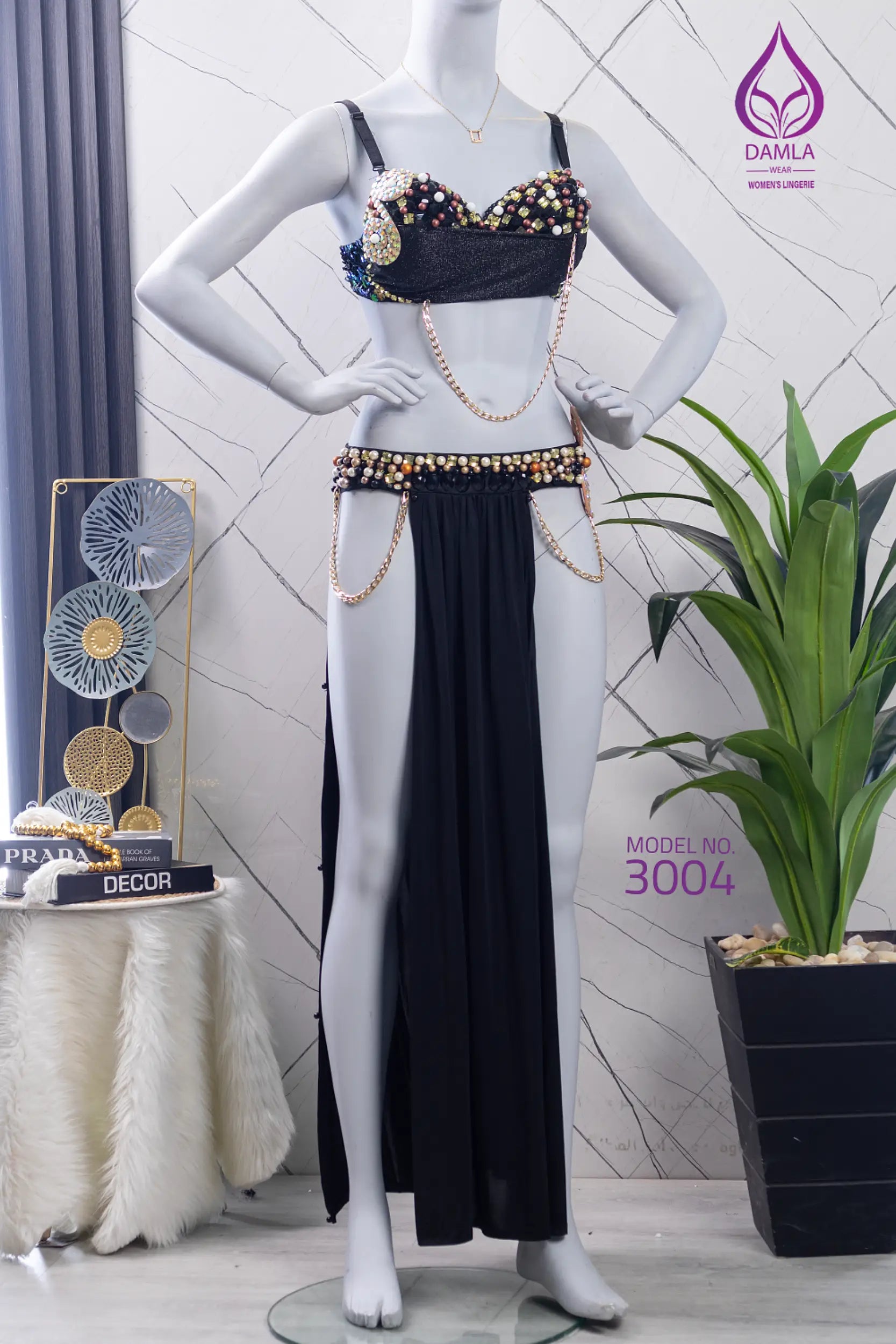 بدله رقص اسودطويل كود 3004